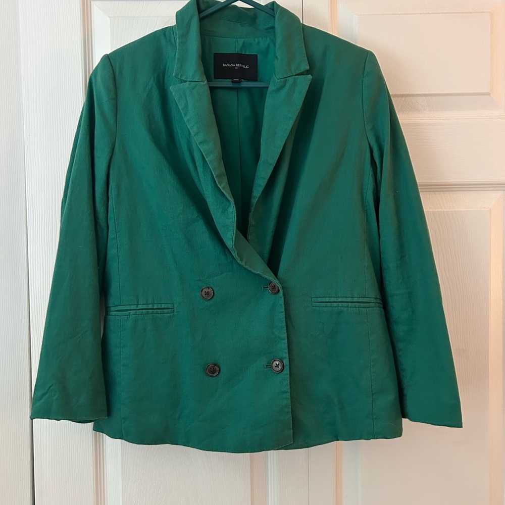 Banana Republic Emerald Green Double-Breasted Women's Blazer